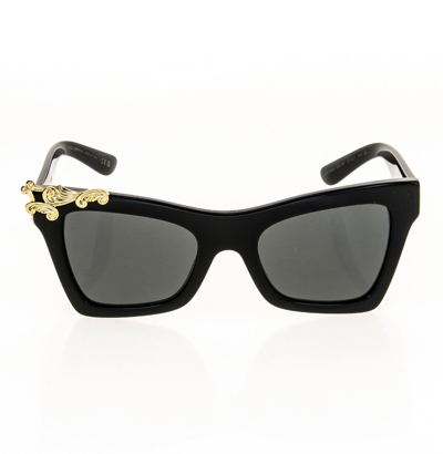 Pre-owned Dolce & Gabbana Crossed Logo 4434 Black Baroque Sunglass Perry Fashion Dg4434 In Gray