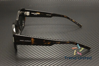 Pre-owned Saint Laurent Sl 639 002 Cat Eye Acetate Havana Grey 52 Mm Women's Sunglasses In Gray