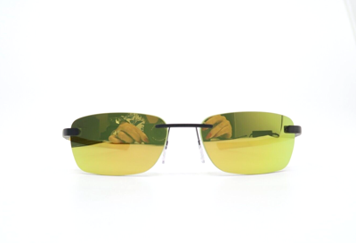 Pre-owned Mclaren Mlsups18c C01 58mm Black/yellow Polarized And Mirrored Sunglasses.