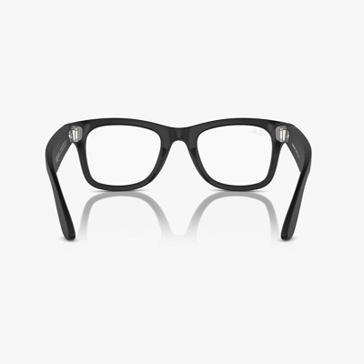 Pre-owned Ray Ban Ray-ban Meta Wayfarer Smart Glasses L Matte Black Clear To G15 Green Transitions