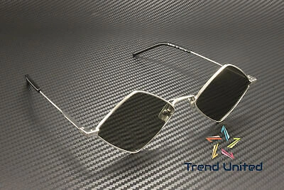 Pre-owned Saint Laurent Sl 302 Lisa 001 Metal Silver Grey 55 Mm Unisex Sunglasses In Gray