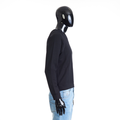 Pre-owned Saint Laurent 690$ Black Cotton Crewneck Raglan-sleeve Sweatshirt - Grosgrain