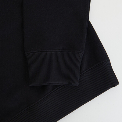 Pre-owned Saint Laurent 690$ Black Cotton Crewneck Raglan-sleeve Sweatshirt - Grosgrain