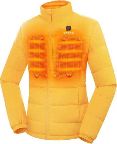 Pre-owned Ororo [upgraded Battery] Women's Heated Puffer Jacket With Battery,... In Yellow