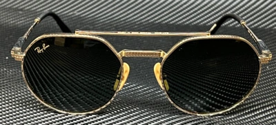 Pre-owned Ray Ban Rb8265 313852 Gold Green Unisex 53 Mm Titanium Sunglasses