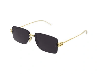 Pre-owned Bottega Veneta Sunglasses Bv1126s 002 Gold Grey Man In Gray