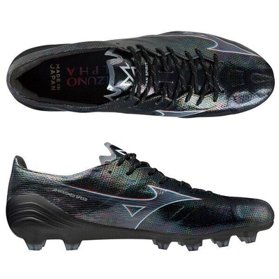 Pre-owned Mizuno Alpha Japan Black Soccer Cleats P1ga2360 01 Us7-10 W/box In Black X Ignitionred X Blue
