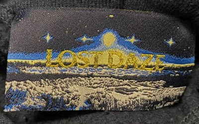 Pre-owned Lost Daze $750  Men's Black Cotton Spiral Graphic Pullover Hoodie Sweater Size M