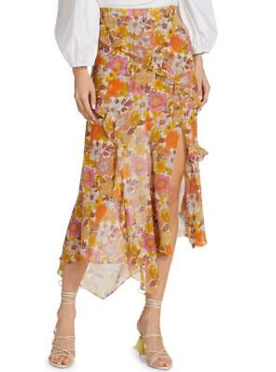 Pre-owned Veronica Beard Women's Eleonora Floral Silk Midi-skirt, 4 In Multicolor