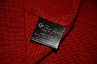 Pre-owned Loro Piana Suede Leather Trim 100% Cashmere Long Dress Turtleneck Sweater In Red