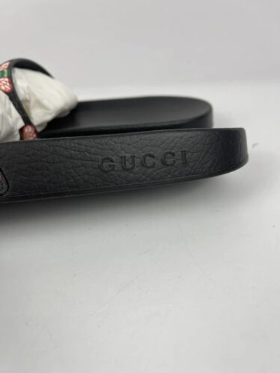 Pre-owned Gucci Authentic  Gg Supreme H2o Bees Slide Mens 10 10.5 Us 681867 In Black/multi-color