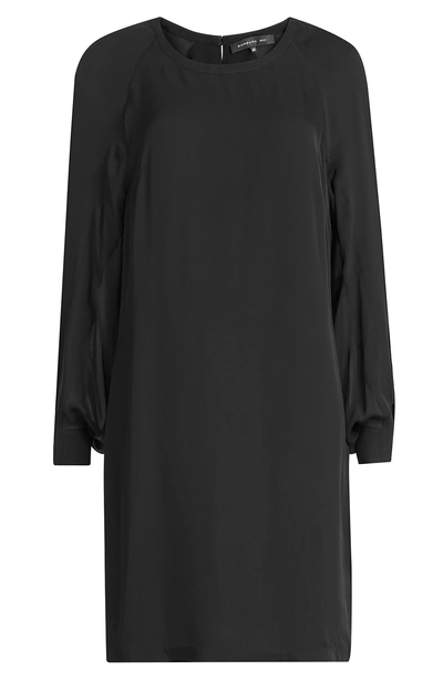 Barbara Bui Long Sleeve Silk Dress In Black