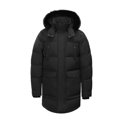 Shop Moose Knuckles Onyx Big Ridge Parka Shearling In Noir_mouton_noir