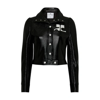 Shop Courrèges Reedition Vinyl Jacket In Black