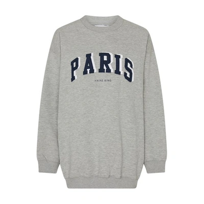 Shop Anine Bing Paris Tyler Sweatshirt In Grey_melange