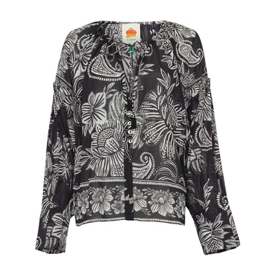 Shop Farm Rio Paisley Bloom Blouse In Pasley_bloom_black