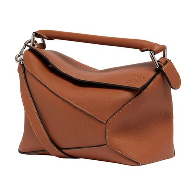 Loewe Small Puzzle Edge Bag In Classic Calfskin Leather In Tan