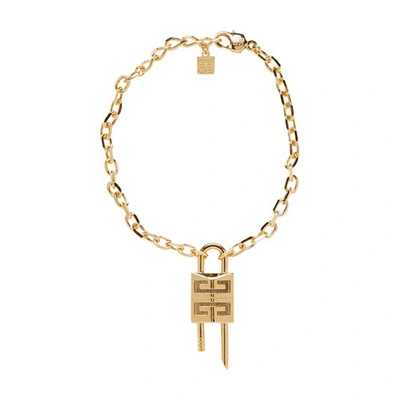 Shop Givenchy Lock Mini Bracelet In Golden_yellow