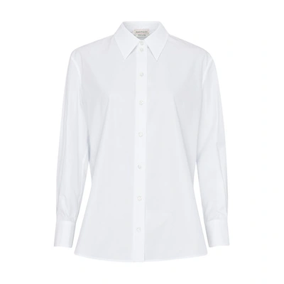 Shop Alexander Mcqueen Long-sleeved Shirt In Opticalwhite