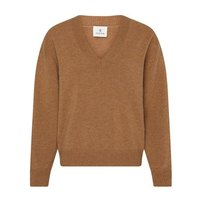 Shop Anine Bing Lee V-neck Sweater In Brown