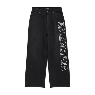 Shop Balenciaga Baggy Pants In Sunbleached_black