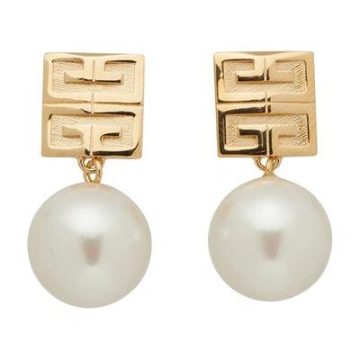 Shop Givenchy 4g Pearl Earrings In White_golden