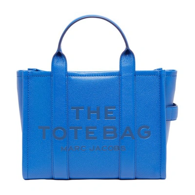 Shop Marc Jacobs The Leather Medium Tote Bag In Cobalt