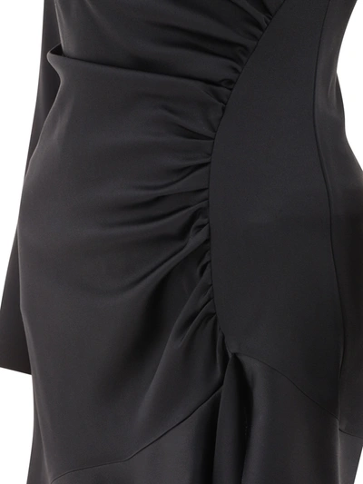 Shop Elisabetta Franchi Asymmetric Dress In Crêpe Fabric