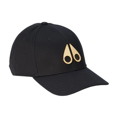 Shop Moose Knuckles Gold Logo Icon Cap In Black_gold_logo