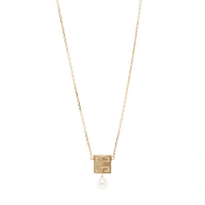 Shop Givenchy 4g Pearl Necklace In Golden_yellow