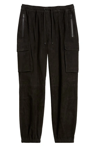 Shop Frame Suede Cargo Joggers In Black