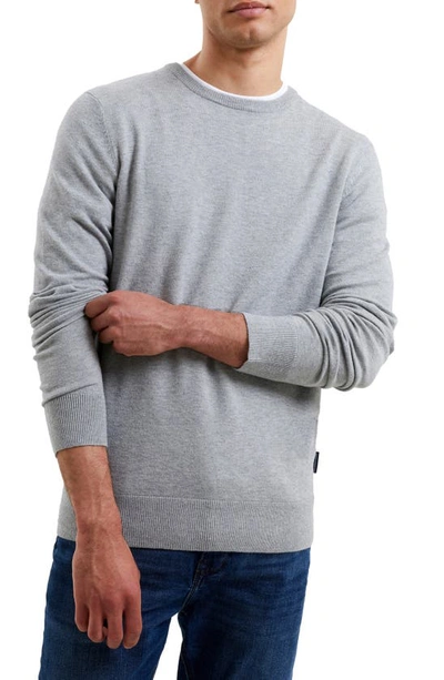 Shop French Connection Supersoft Cotton Sweater In Light Grey Melange