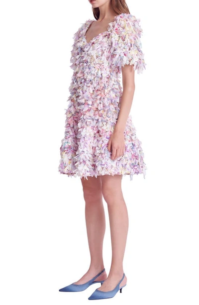 English Factory Textured Ribbon Minidress In Mauve