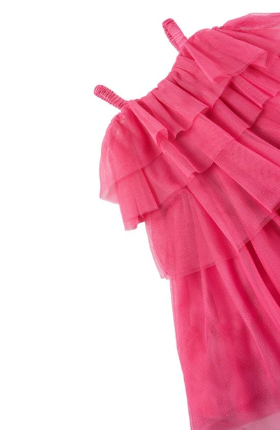 Shop Habitual Tiered Mesh Babydoll Dress In Pink