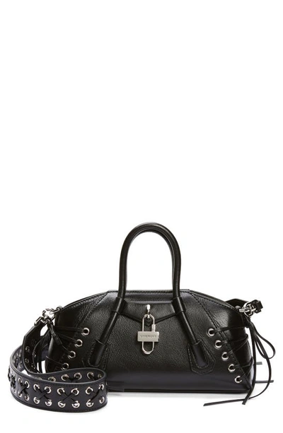 Shop Givenchy Mini Antigona Stretch Leather Satchel In Black