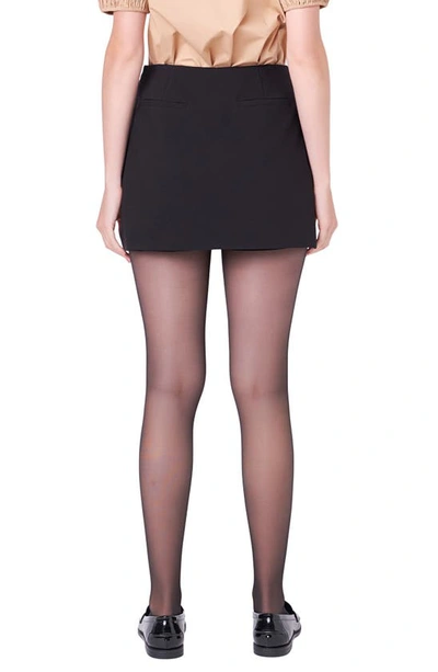 English Factory Faux Wrap Miniskort In Black
