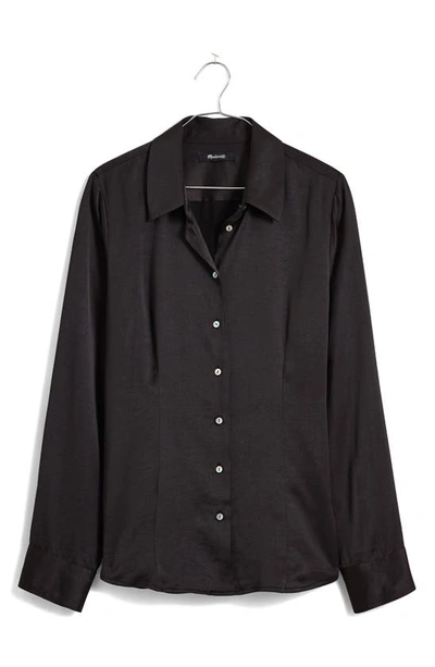 Shop Madewell Enzo Button-up Shirt In True Black