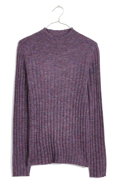 Shop Madewell Alpaca Blend Mock Neck Sweater In Heather Violet
