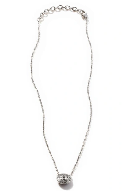 Shop John Hardy Chain Classic Pavé Pendant Necklace In Black