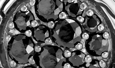 John Hardy Carved Chain Stud Earrings, Silver, Pavé In Black