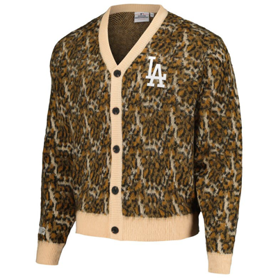 Shop Pleasures Brown Los Angeles Dodgers Cheetah Cardigan Button-up Sweater