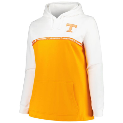 Shop Profile White/tennessee Orange Tennessee Volunteers Plus Size Taping Pullover Hoodie