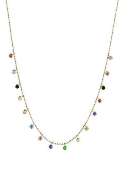 Shop Jane Basch Designs Explosion Cubic Zirconia Frontal Necklace In Gold Multi