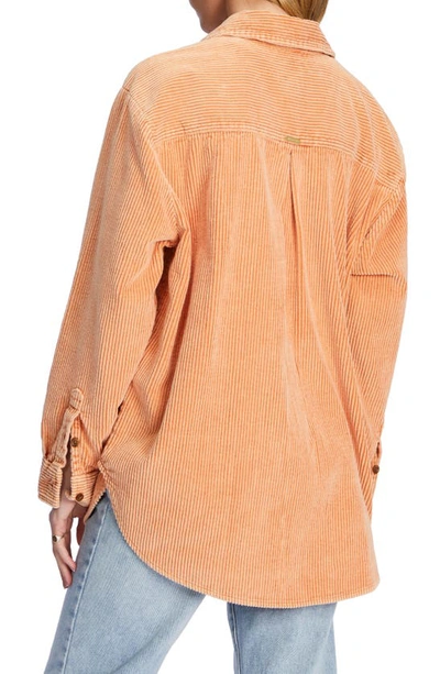 Billabong Always Golden Oversize Cotton Corduroy Shirt Jacket In Desert Clay