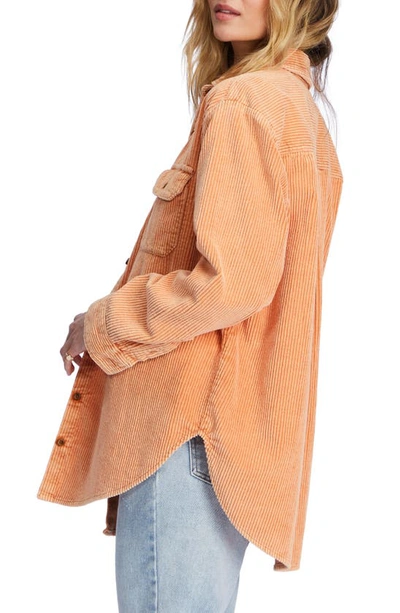 Billabong Always Golden Oversize Cotton Corduroy Shirt Jacket In Desert Clay