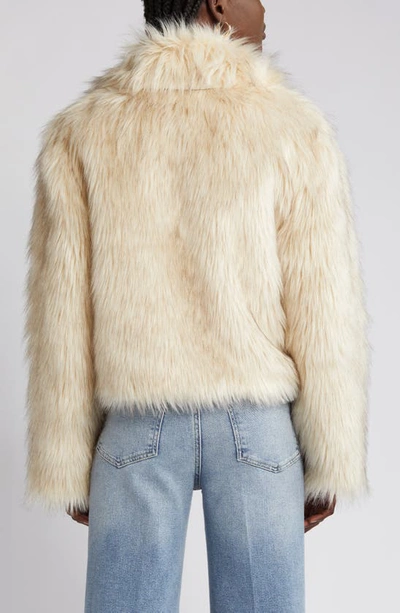 Shop Steve Madden Juniper Faux Fur Crop Jacket In Cream