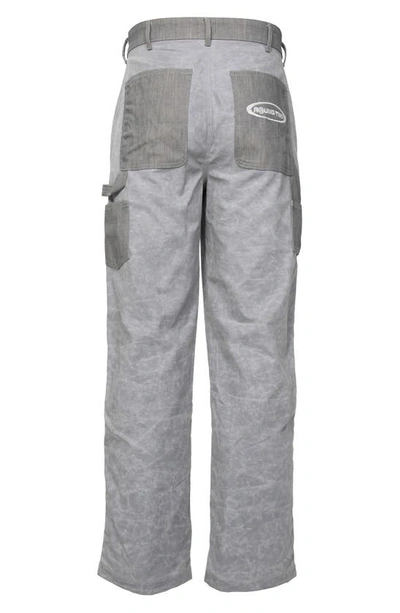 Shop Round Two Double Knee Wax Cotton Carpenter Pants In Grey
