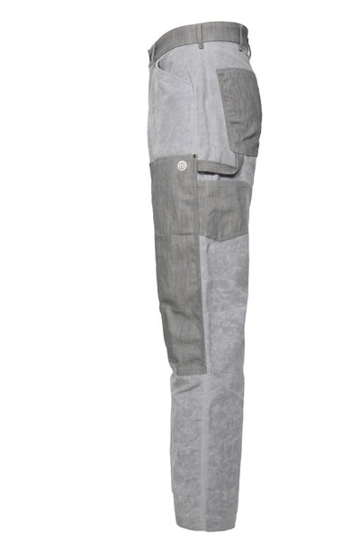 Shop Round Two Double Knee Wax Cotton Carpenter Pants In Grey