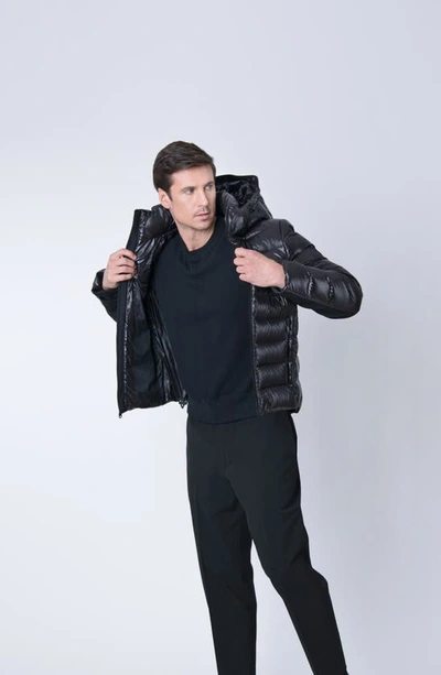 Shop The Recycled Planet Company Scutar Windproof & Water Repellent Recycled Down Puffer Jacket In Black
