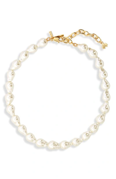 Shop Lele Sadoughi Imitation Baroque Pearl Collar Necklace